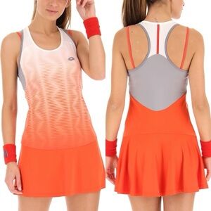 Lotto Top Ten Red Racerback Tennis Dress ~ Size Large 💛🍄